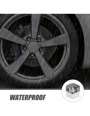 Pack 21 Tapas de Tornillo de Neumático Getfay 17mm Plata