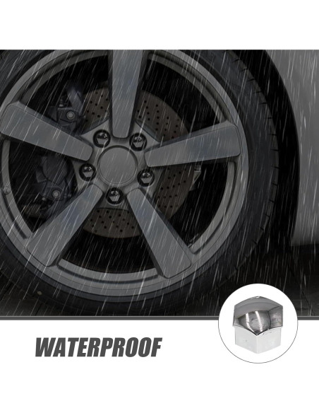 Pack 21 Tapas de Tornillo de Neumático Getfay 17mm Plata