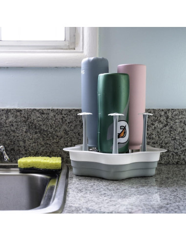 Escurridor de Botellas L-WASH Plegable con Bandeja Drenaje