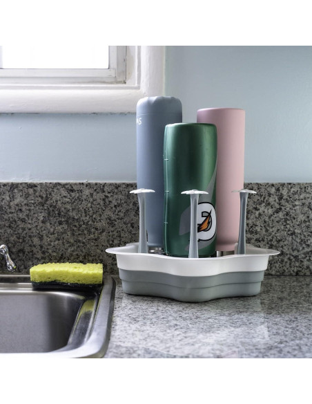 Escurridor de Botellas L-WASH Plegable con Bandeja Drenaje