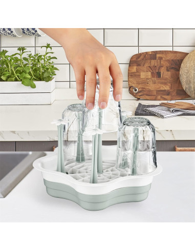 Escurridor de Botellas L-WASH Plegable con Bandeja Drenaje