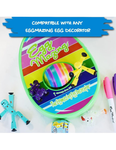 HuevoMágico StikBot - Set de 6 Huevos Decorativos para Pascua