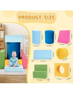 Set de Juguetes de Escalada Edbuosy 7 Piezas para Niños 1-3 Años 2