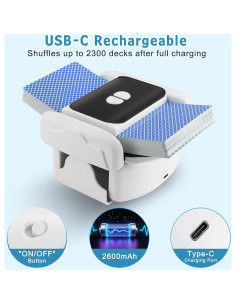 Barajador de Cartas Automático SHANTOU 1-2 Barajas Recargable 2