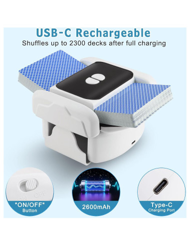 Barajador de Cartas Automático SHANTOU 1-2 Barajas Recargable