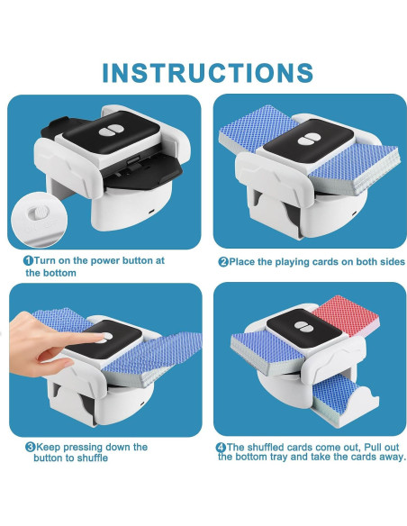 Barajador de Cartas Automático SHANTOU 1-2 Barajas Recargable