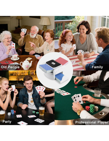 Barajador de Cartas Automático SHANTOU 1-2 Barajas Recargable