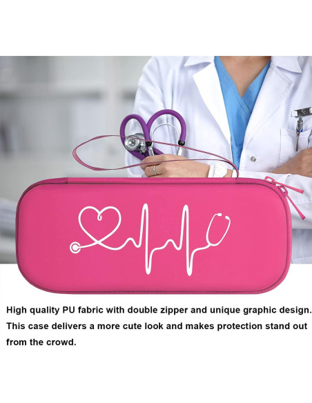 Funda de Transporte BOVKE para Estetoscopios 3M Littmann - Frambuesa