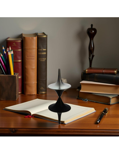 Peonza de Metal Junfamilee, Giroscopio Vintage de Zinc