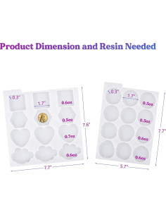 Molde de Resina LET'S RESIN 2 Piezas 24 Cavidades DIY 2