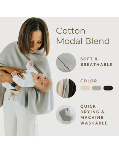 Cubierta de Lactancia Toci Mom Gris - Suave y Multiusos 2