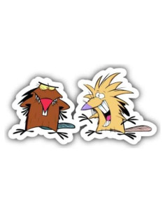 Pegatina Gráfica 2 Castores Enojados - Calcomanía Impermeable