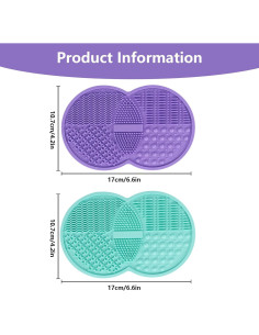 2 Almohadillas de Limpieza de Brochas de Maquillaje Silicona 2