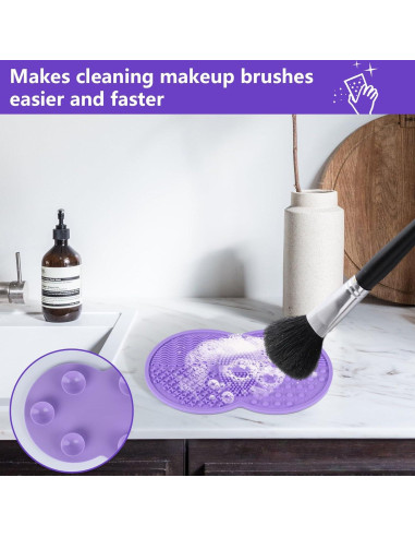 2 Almohadillas de Limpieza de Brochas de Maquillaje Silicona