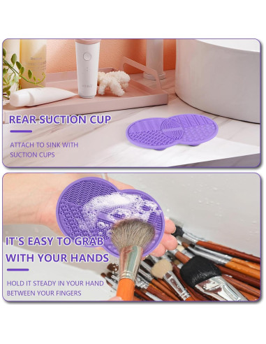 2 Almohadillas de Limpieza de Brochas de Maquillaje Silicona