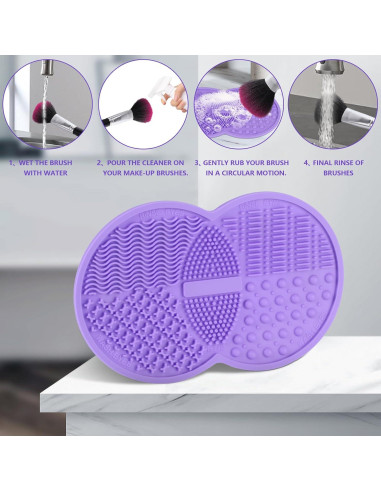 2 Almohadillas de Limpieza de Brochas de Maquillaje Silicona