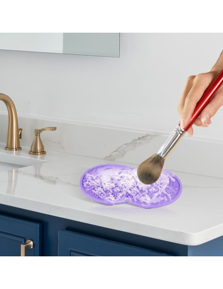 2 Almohadillas de Limpieza de Brochas de Maquillaje Silicona