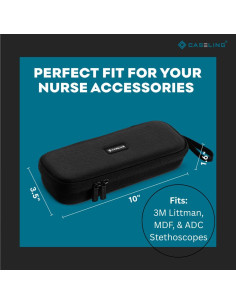 Funda Dura para Estetoscopio Caseling EVA Negro 27.4x10.4cm 2