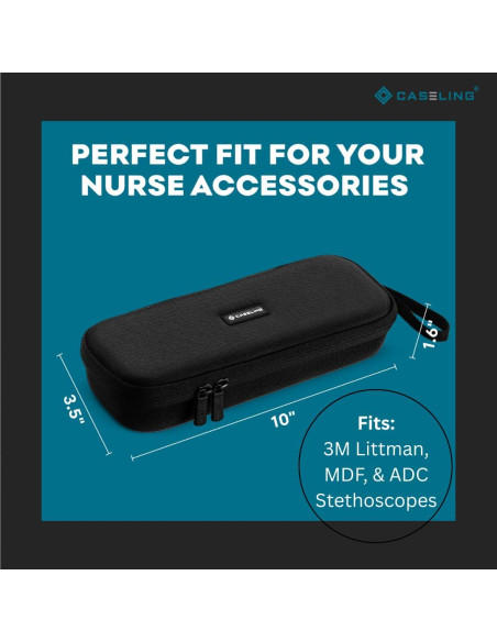 Funda Dura para Estetoscopio Caseling EVA Negro 27.4x10.4cm