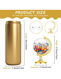 Paquete de 40 Cajas de Dulces Transparentes Potchen 12cm 2