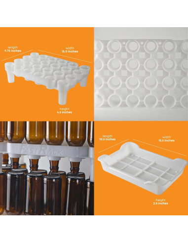 Soporte para Secado de Botellas FastFerment FRB1 Blanco - 24 Botellas