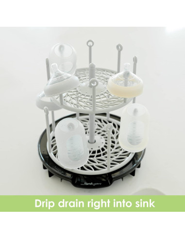 Soporte para Secar Botellas de Bebé El Primer Año Negro 2 Niveles