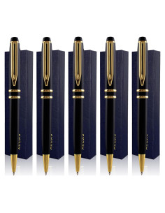 Bolígrafos Personalizados Ancolo - Set de 5 Bolígrafos Metal Negro