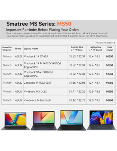 Funda Dura EVA Smatree MS50 para ASUS Vivobook 14" Negra 2