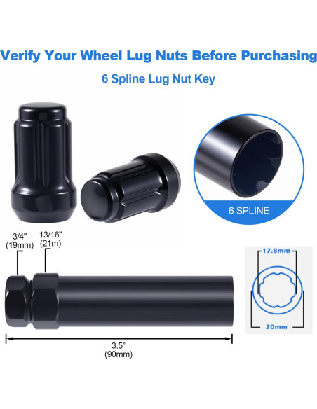 Llave de bloqueo de tuerca de rueda 6 puntas ChnewAuto 90mm