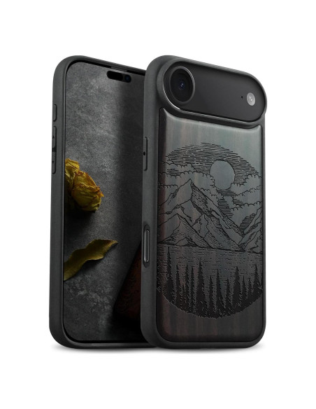 Funda de Madera Magnética Carveit para iPhone Air - Lagos Negro