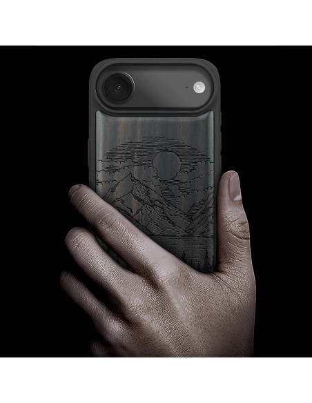 Funda de Madera Magnética Carveit para iPhone Air - Lagos Negro