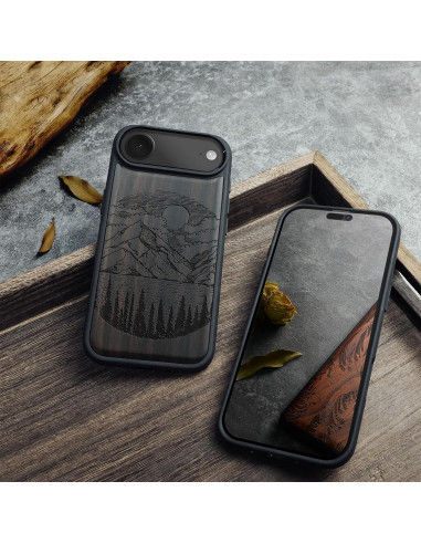 Funda de Madera Magnética Carveit para iPhone Air - Lagos Negro