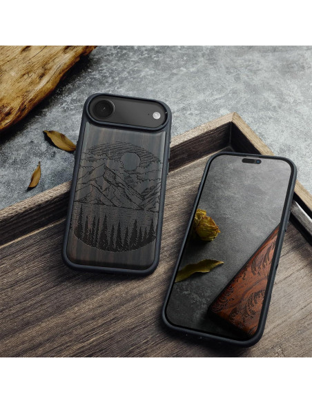 Funda de Madera Magnética Carveit para iPhone Air - Lagos Negro