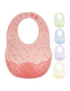 Babero de Silicona Ajustable HAPPY CREATE con Funda de Viaje