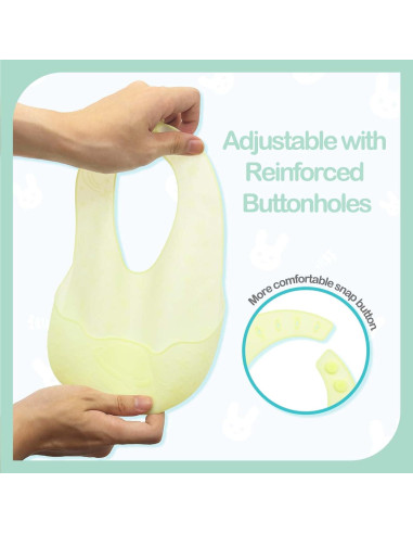 Babero de Silicona Ajustable HAPPY CREATE con Funda de Viaje