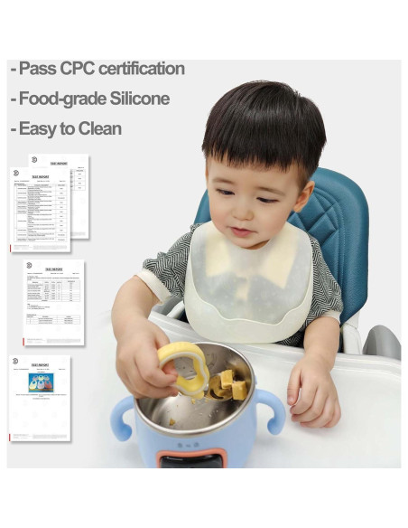 Babero de Silicona Ajustable HAPPY CREATE con Funda de Viaje Babero de Silicona Ajustable HAPPY CREATE con Funda de Viaje