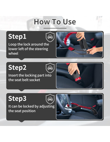 Bloqueo de Volante Antirrobo TaShow - 2 Piezas, 66 cm