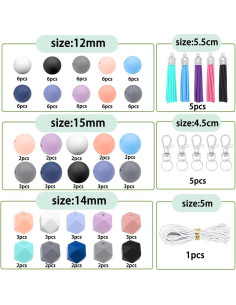 121 Perlas de Silicona Vellibring para Manualidades DIY Multicolor 2