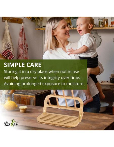 Secador de Botellas de Bebé Bukei de Bambú Plegable 7 Varillas