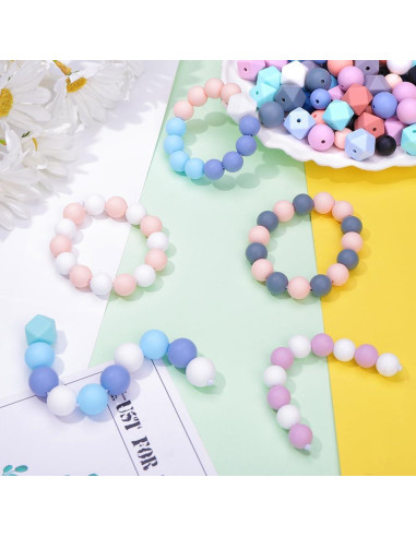 121 Perlas de Silicona Vellibring para Manualidades DIY Multicolor