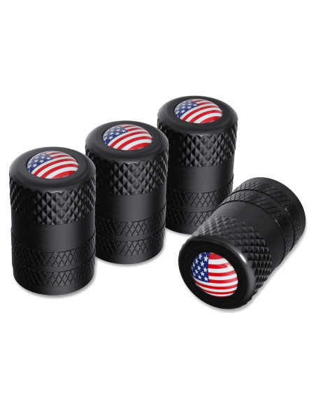 Tapones de Válvula CKAuto Universales con Bandera Americana - 4 Pzas