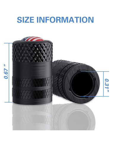 Tapones de Válvula CKAuto Universales con Bandera Americana - 4 Pzas