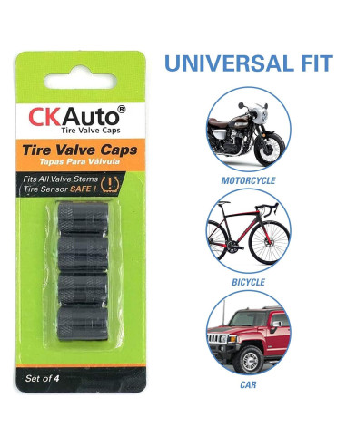 Tapones de Válvula CKAuto Universales con Bandera Americana - 4 Pzas