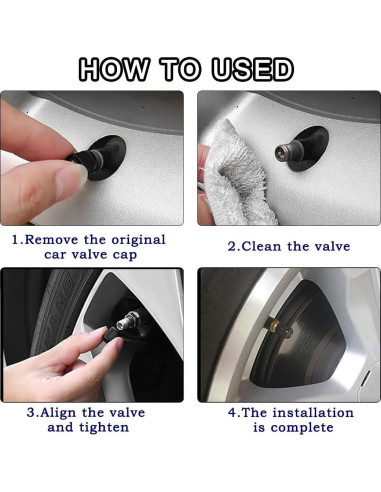 1000 Tapones de Válvula de Neumático Z-oneMart Negros