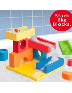 Carrera de Pelotas y Cascada BathBlocks Just Think Toys 3-7 años 2