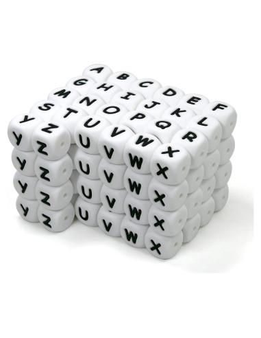 104 Perlas de Letras de Silicona WangLaap 12mm para Accesorios