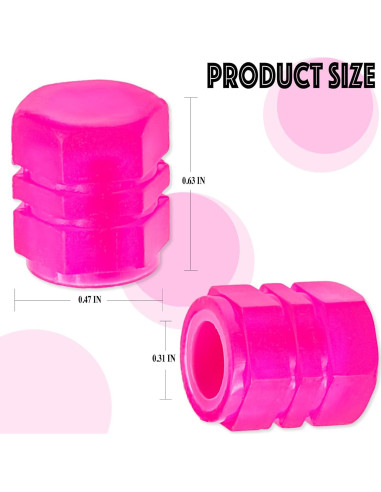 4 Tapas de Válvula de Neumático MEAJOO Rosa Universal