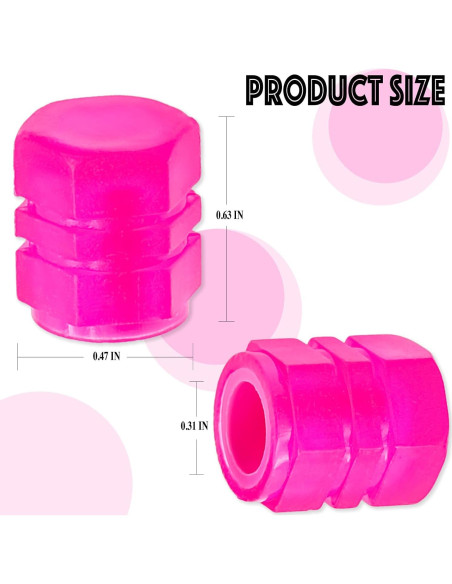 4 Tapas de Válvula de Neumático MEAJOO Rosa Universal