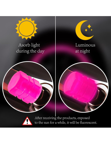 4 Tapas de Válvula de Neumático MEAJOO Rosa Universal