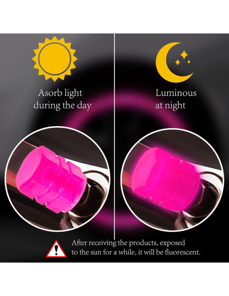 4 Tapas de Válvula de Neumático MEAJOO Rosa Universal